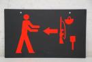 Hinweis Schild: Empfang Waffen / Gerät 