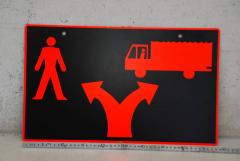 Hinweis Schild: Trennung Kfz / Personen 