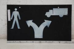 Hinweis Schild: Trennung Personen / Kfz 