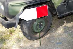 Schild, Hinweisschild, mit Steckpfosten 