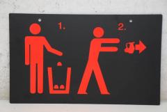 Hinweis Schild: Filter entsorgen / Masken abgeben 