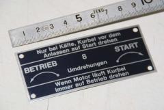 Schild, Instruktion, Ventilverstellung, MAN 630 