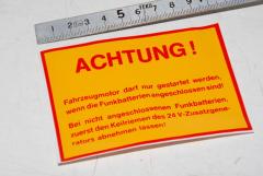 Schild, Aufkleber für Funkbatterien 