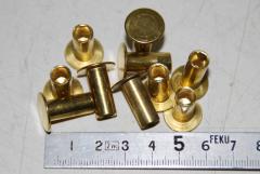 Halbhohlniet 8 x 20 Messing, VPE 10 Stück 