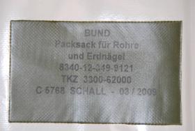 Packsack für Rohre + Erdnägel 