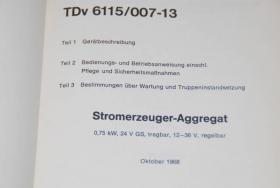 TDV für Stromerzeuger Aggregat 