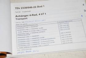 Fristenheft für Anhänger 4-Rad 4t/7t 
