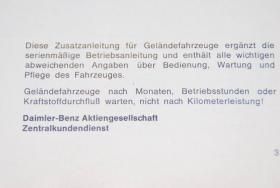 Zusatzanleitung Mercedes LA Geländefahrzeuge 