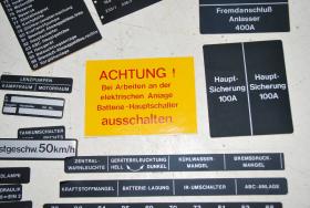 Schilder, Aufkleber, Satz 